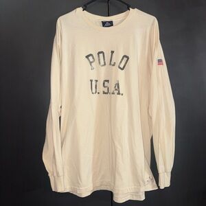 Vintage Polo Sport USA Long Sleeve Cream